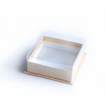 Caja de Cart&oacute;n con base rectangular con tapa en Acetato para Galletas 