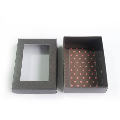 Caja de Cart&oacute;n rectangular con ventana en acetato para souvenirs y recordatorios