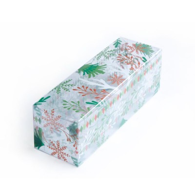 Caja con tapa en Acetato Transparente o con dise&ntilde;os rectangular para tres Cupcakes